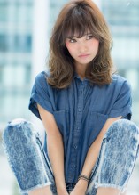 フリンジバンググレージュミディ